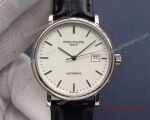 AAA Swiss Fake Patek Philippe Classique White Dial Black Leather Strap Watch